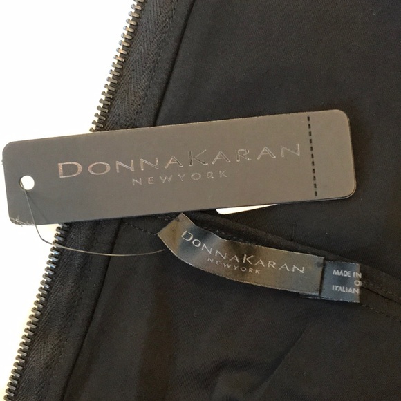 Donna Karen Black Cross Top Tank Tops